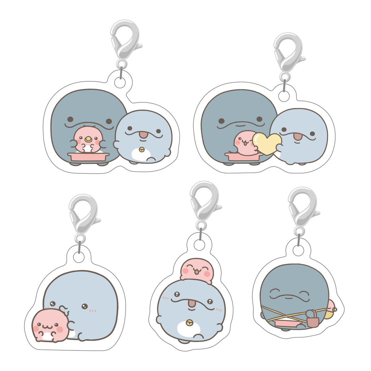 【親子イルカ】ランダムミニアクリルチャームコンプリートセット(全5種)【3月中旬発送】