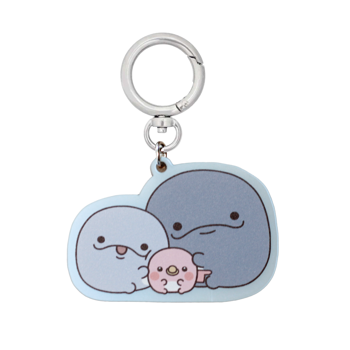 【親子イルカ】パールブルーアクキー