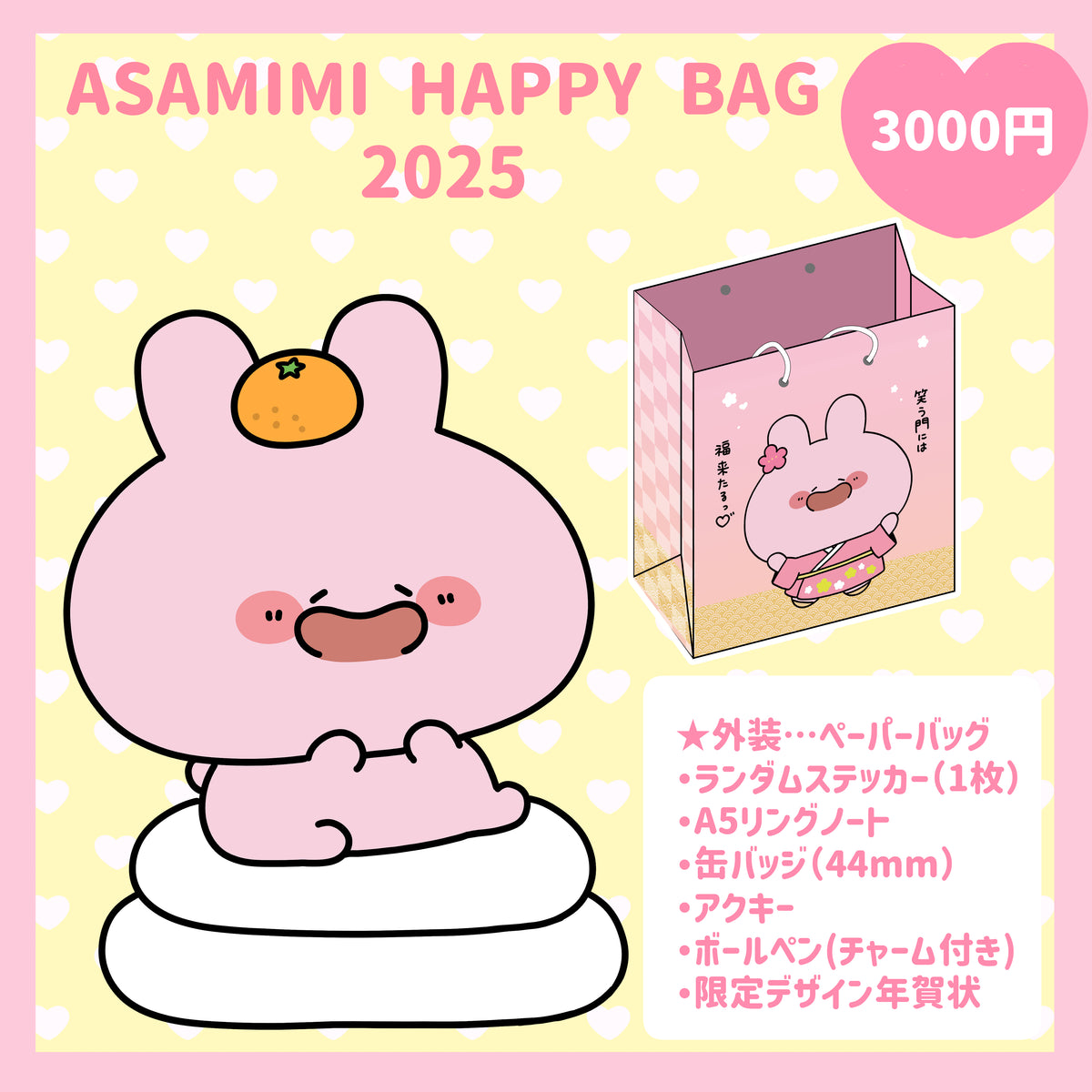 【あさみみちゃん】ASAMIMI HAPPY BAG 2025(¥3,000)【1月下旬発送】