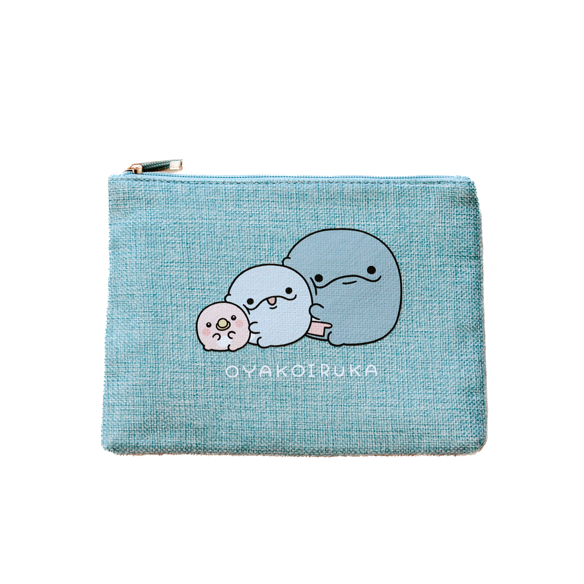 【親子イルカ】フラットポーチ【12月中旬発送】
