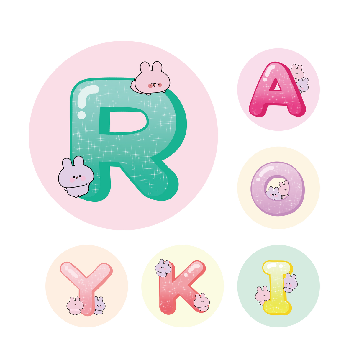 【あさみみちゃん】ASAMIMI ALPHABET♡缶バッジ【10月中旬発送】