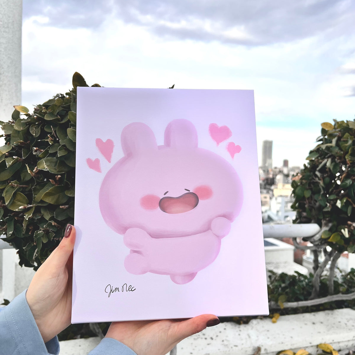 【あさみみちゃん】抽選で直筆サインが当たる♡ジムくんが描いたF3号キャンバスアート【4月中旬発送】