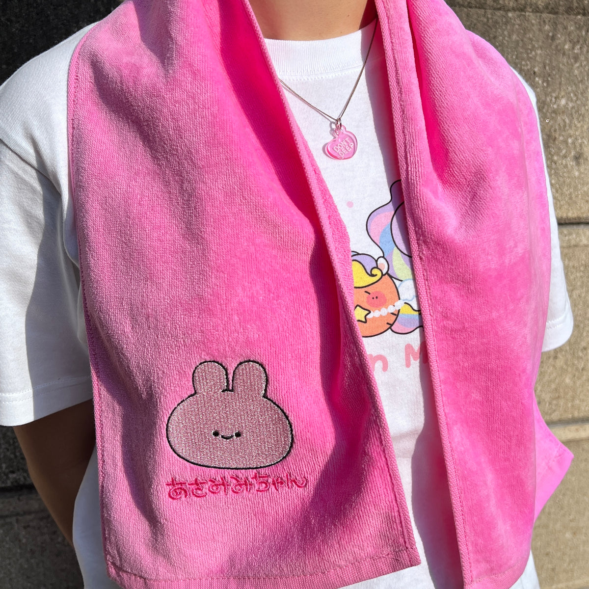 【あさみみちゃん】ワンポイント刺繍マフラータオル【5月下旬発送】