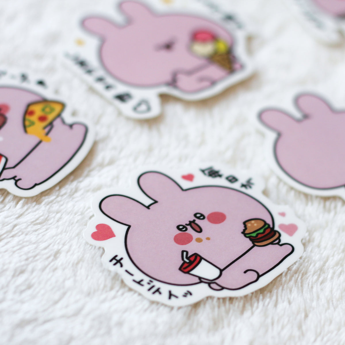 【あさみみちゃん】おなかいっぱいランダムステッカーコンプリートセット(全5種)(おなかいっぱいシリーズvol.2)