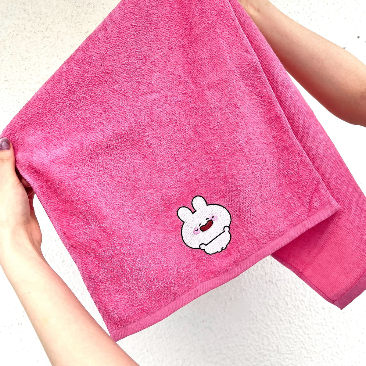 【あさみみちゃん】ワンポイント刺繍のフェイスタオル