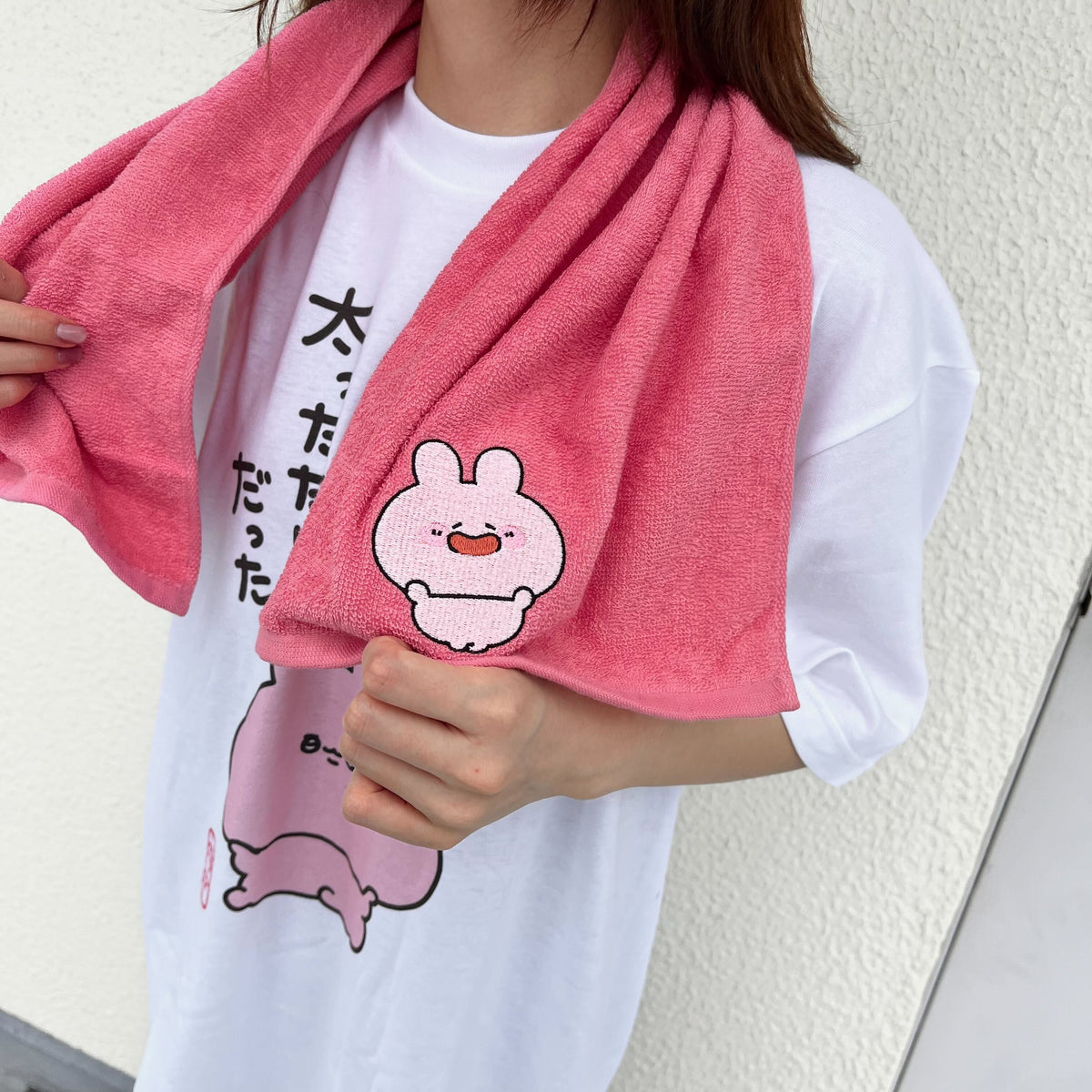 【あさみみちゃん】ワンポイント刺繍のフェイスタオル