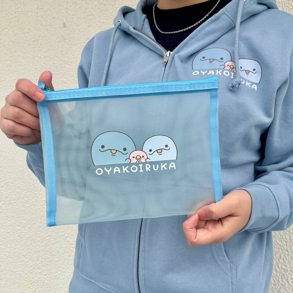 【親子イルカ】メッシュポーチ【2月中旬発送】