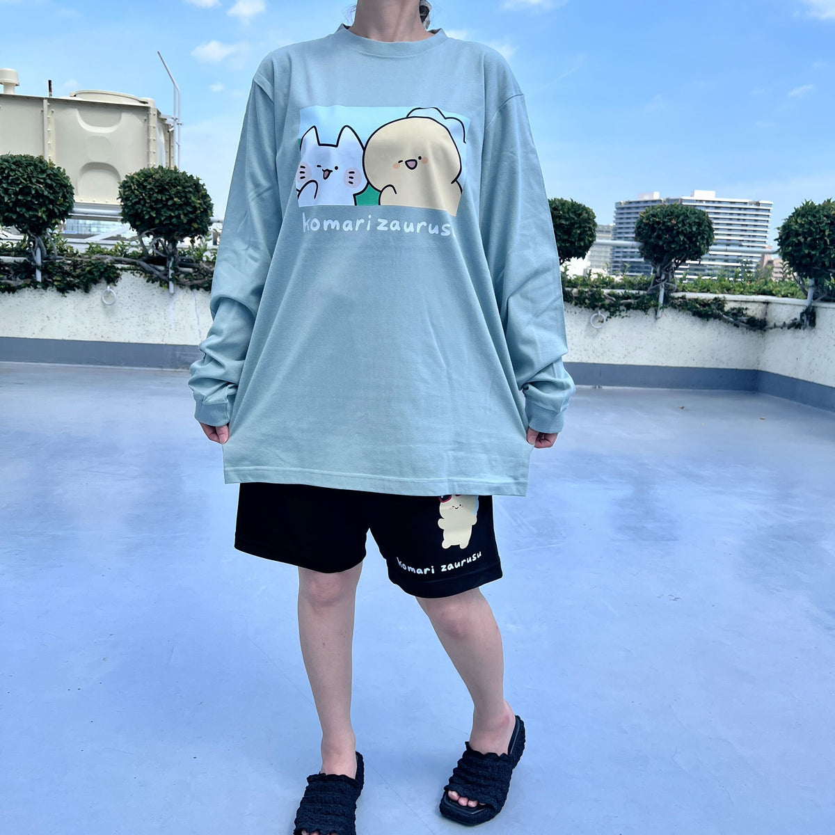 【困りザウルス】ふたりのプリント長袖Tシャツ【10月中旬発送】