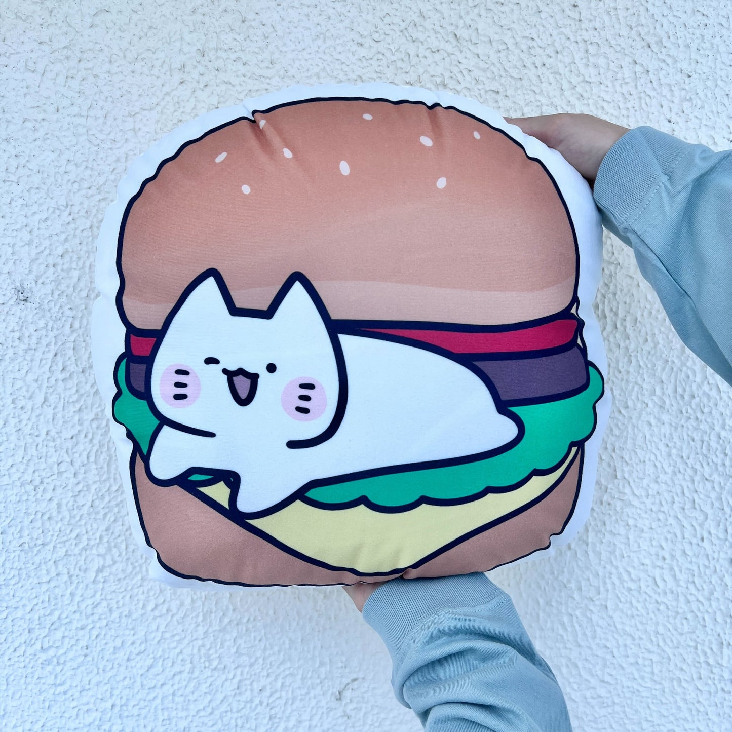 【困りザウルス】ハンバーガー🍔ビッグダイカットクッション【10月中旬発送】