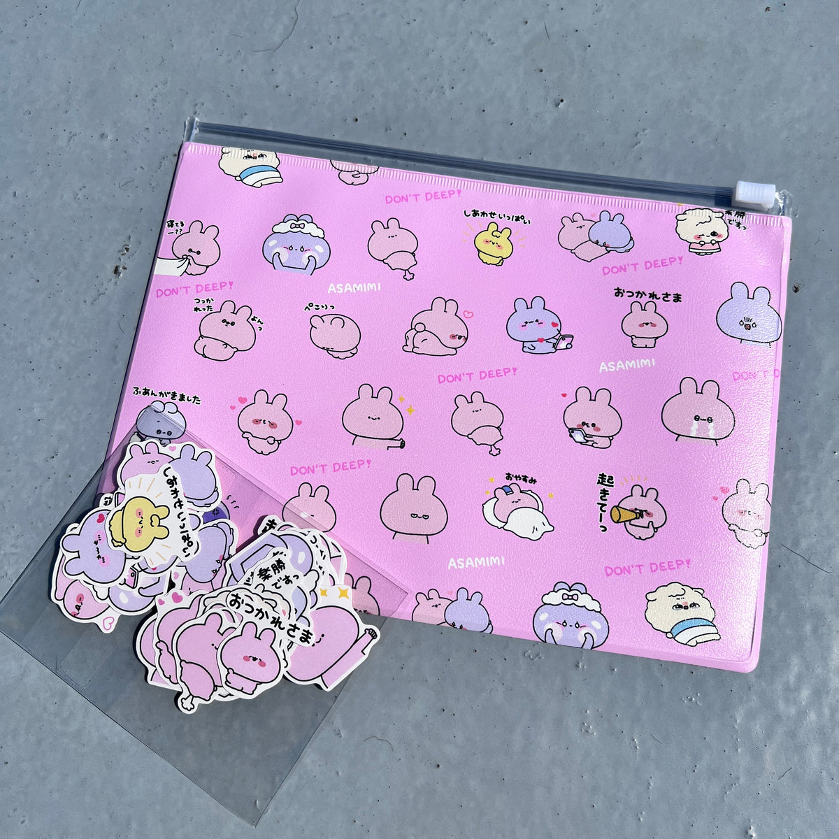 【あさみみちゃん】フレークシール&総柄クリアスライダーポーチセット【10月中旬発送】