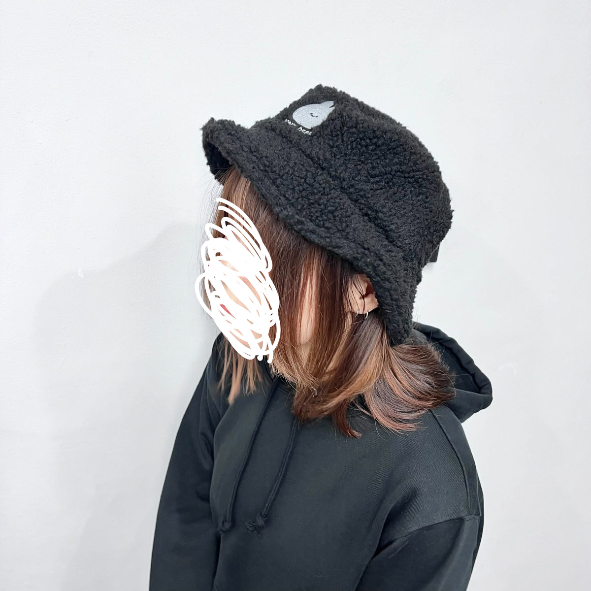 【あさみみちゃん】ふわもこ刺繍ボアバケットハット