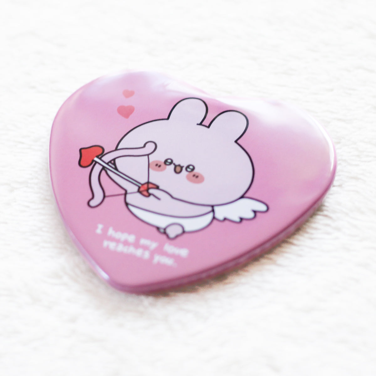 【あさみみちゃん】あさみみキューピッドハート缶バッジ【2月中旬発送】