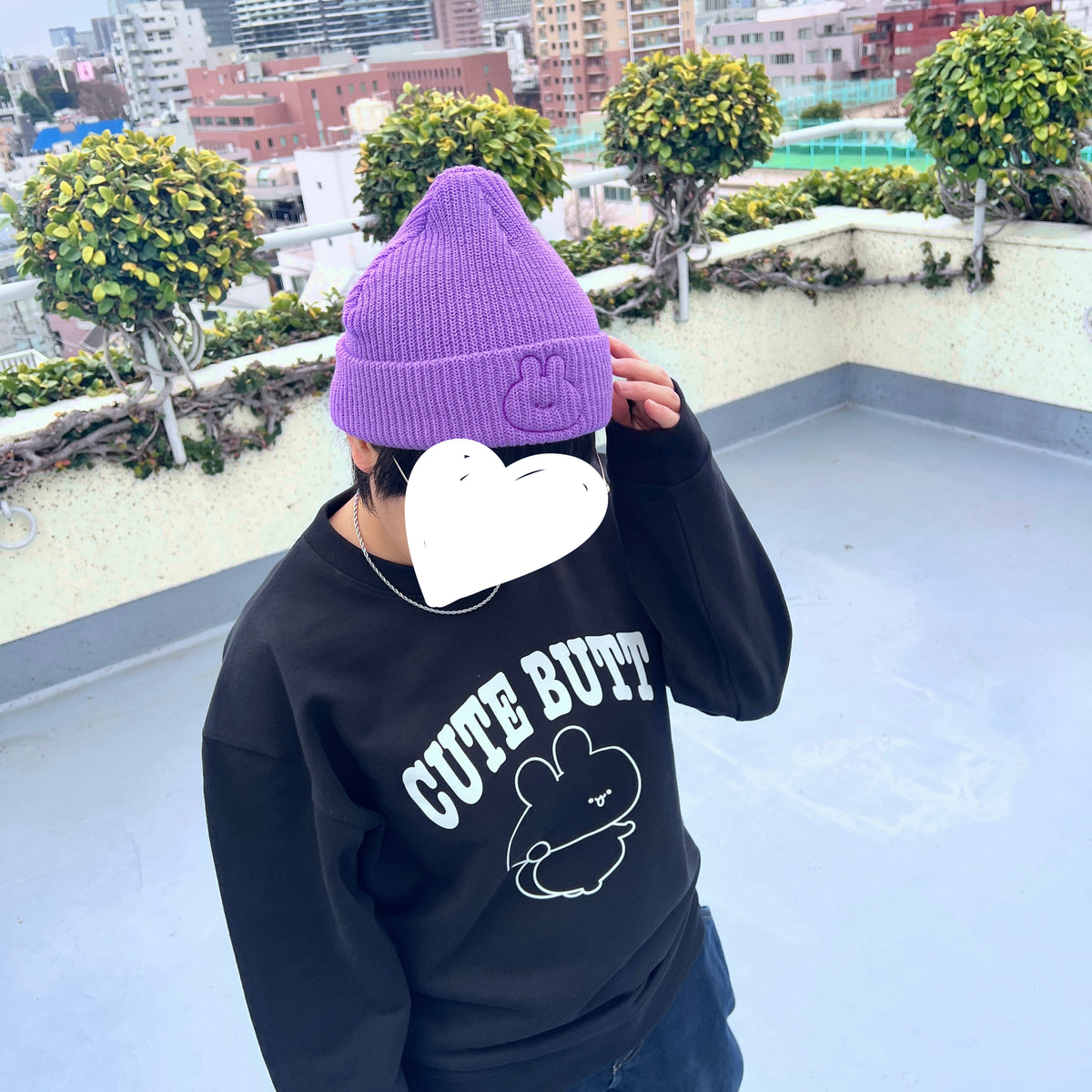 【あさみみちゃん】おかおの刺繍ニット帽【2月中旬発送】