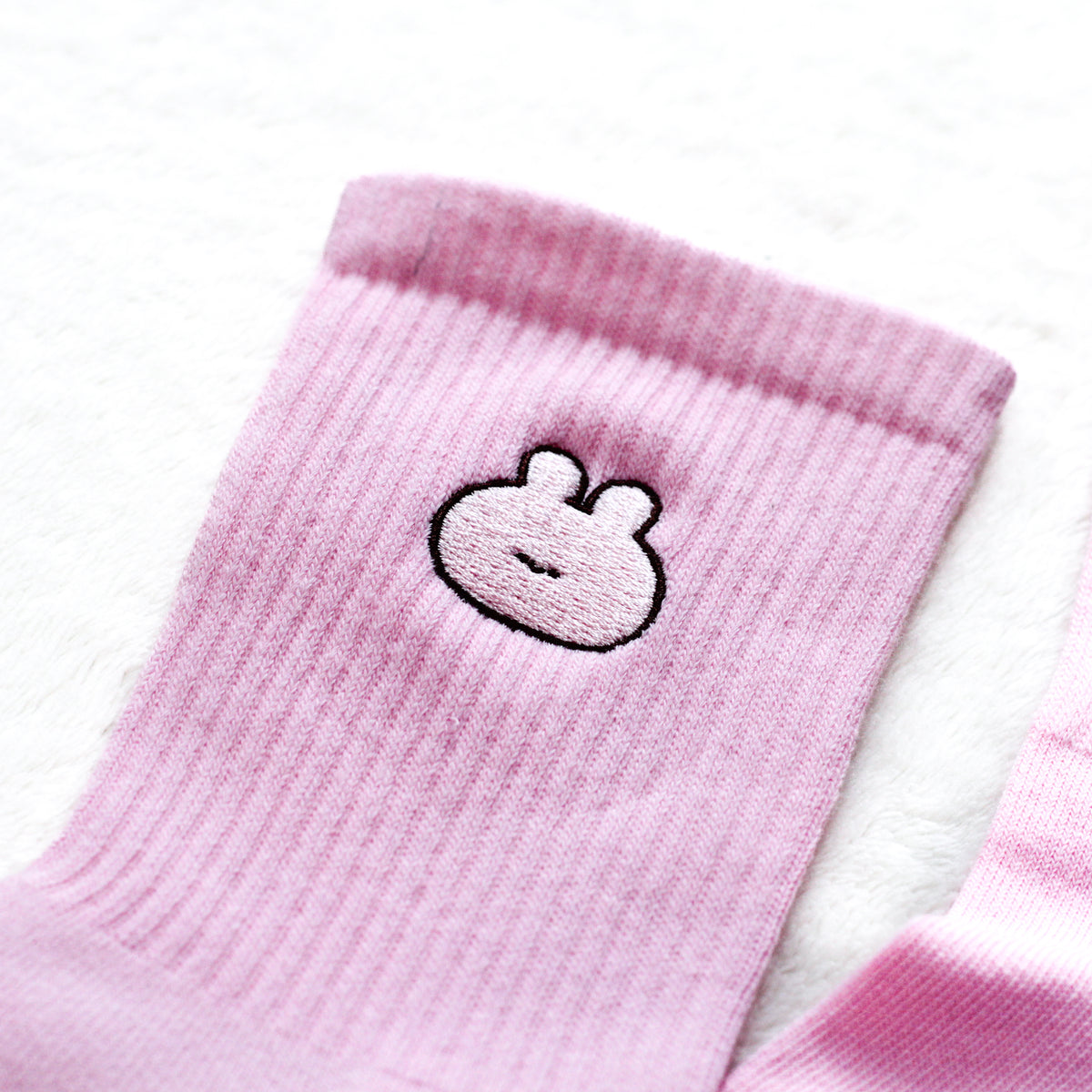 【あさみみちゃん】おかお刺繍ソックス【12月中旬発送】