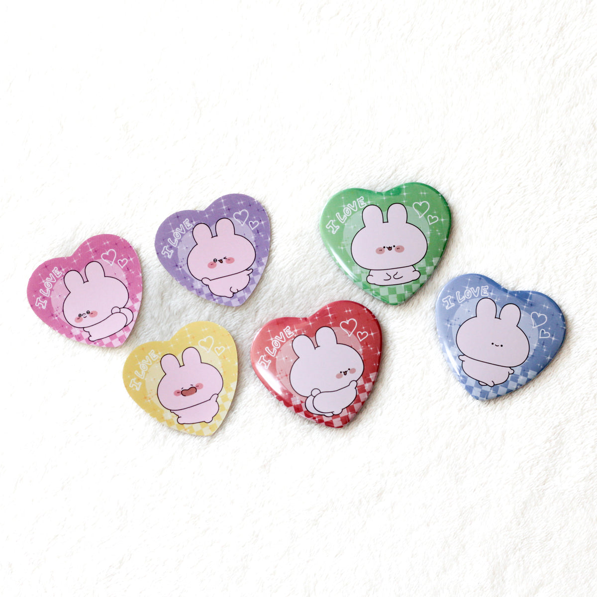 【あさみみちゃん】ASAMIMI FAVORITE COLORS♡ハート缶バッジ(再販)【11月下旬発送】
