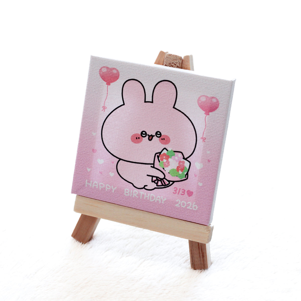 【あさみみちゃん】【5日間限定先行予約販売】あさみみバースデー♡イーゼル付きミニキャンバス【2月下旬発送】