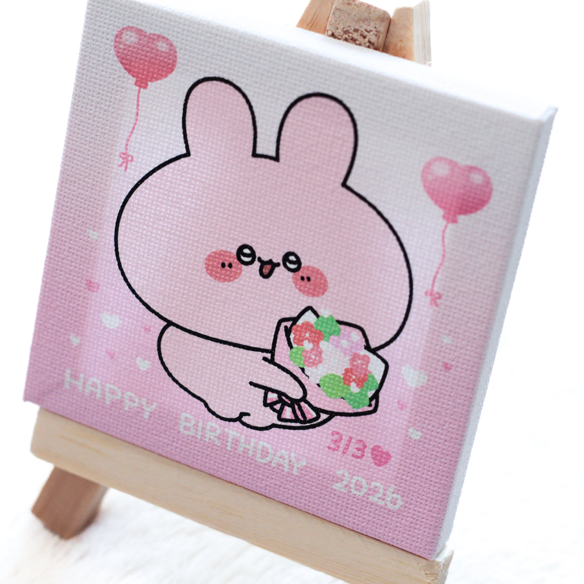 【あさみみちゃん】【5日間限定先行予約販売】あさみみバースデー♡イーゼル付きミニキャンバス【2月下旬発送】