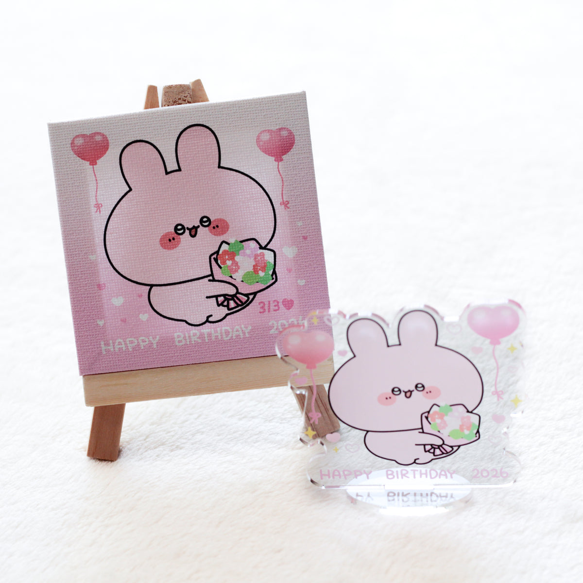 【あさみみちゃん】【5日間限定先行予約販売】あさみみバースデー♡イーゼル付きミニキャンバス【2月下旬発送】