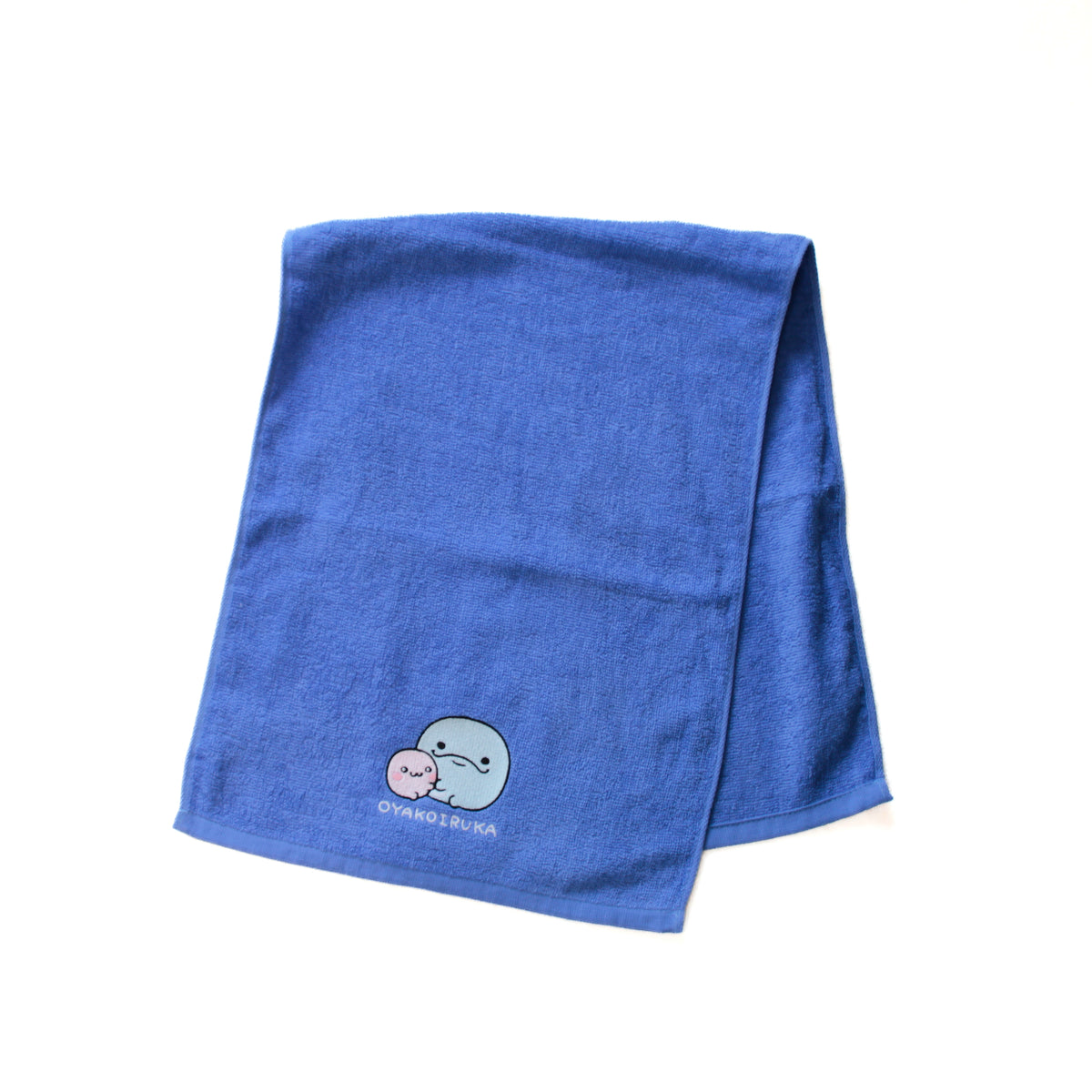 【親子イルカ】ワンポイント刺繍フェイスタオル【5月下旬発送】
