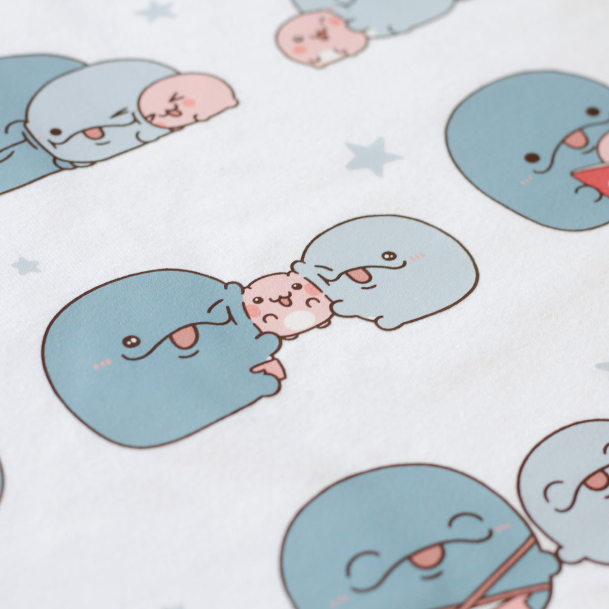 【親子イルカ】刺繍&プリント両面Tシャツ【5月下旬発送】