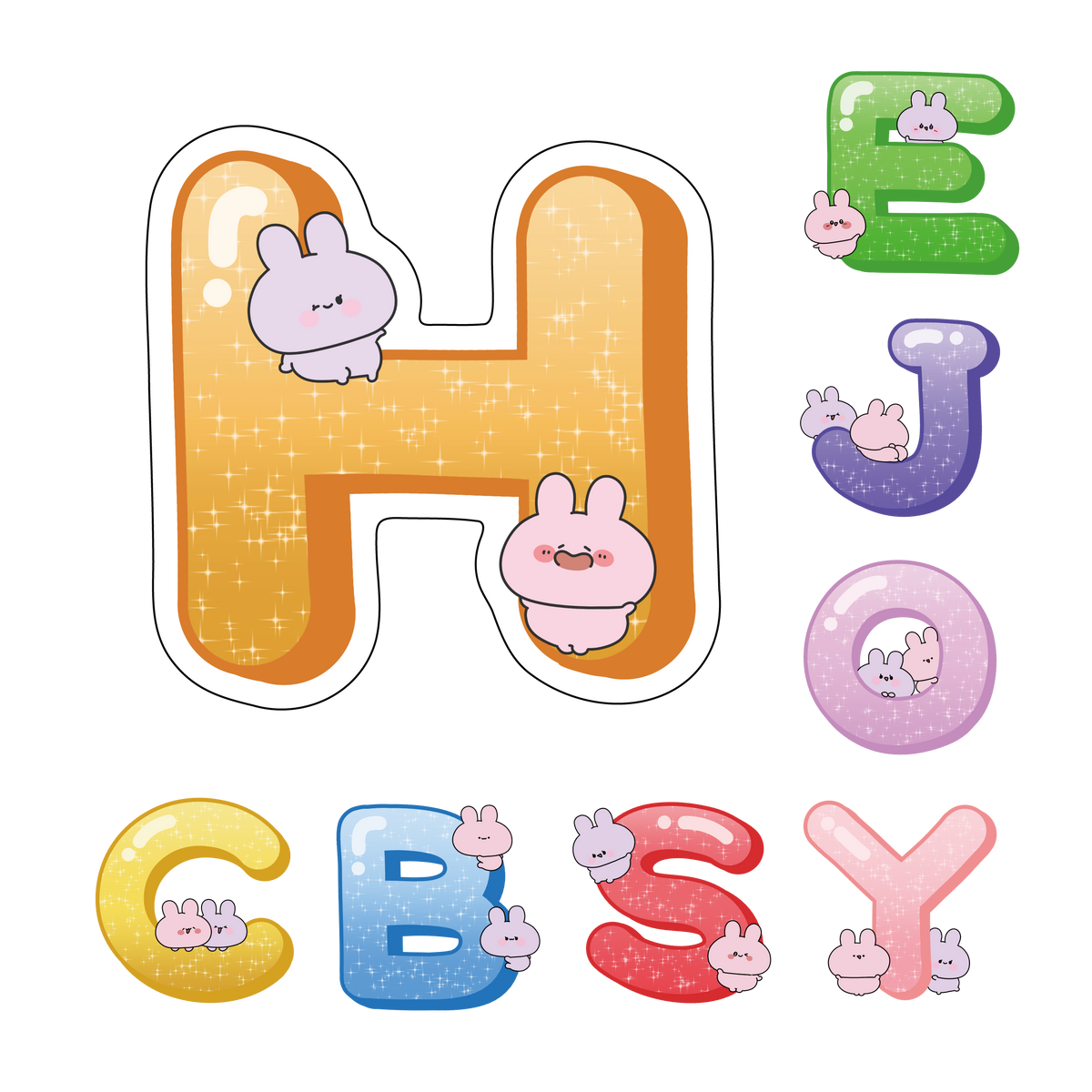【あさみみちゃん】ASAMIMI ALPHABET♡ステッカー【10月中旬発送】