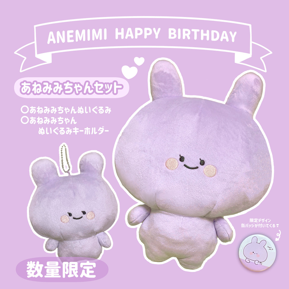 【あさみみちゃん】あねみみちゃんセット(ANEMIMI HAPPY BIRTHDAY🐰💜)【数量限定】