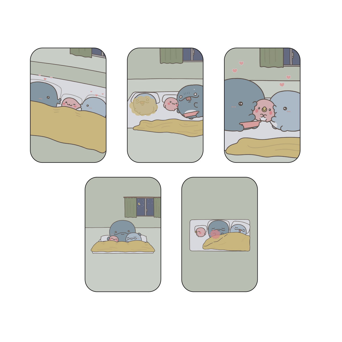 【親子イルカ】大人気動画♪ランダム缶バッジコンプリートセット(全5種)【4月中旬発送】