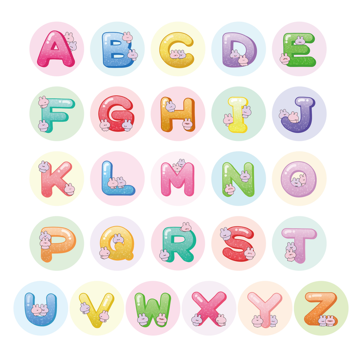 【あさみみちゃん】ASAMIMI ALPHABET♡缶バッジ【10月中旬発送】