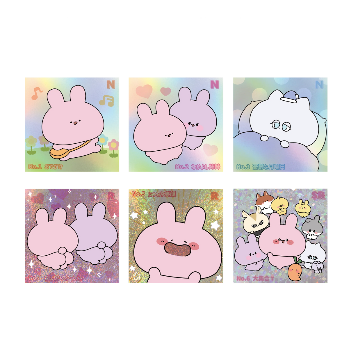 【あさみみちゃん】スクエアランダムホロステッカー第1弾(No.01-06)(再販)【9月下旬発送】