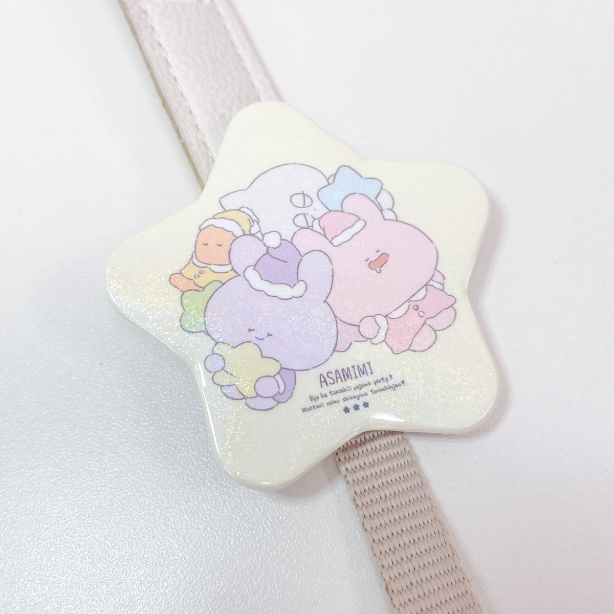【あさみみちゃん】星型キラキラ缶バッジ(パジャマパーティー)