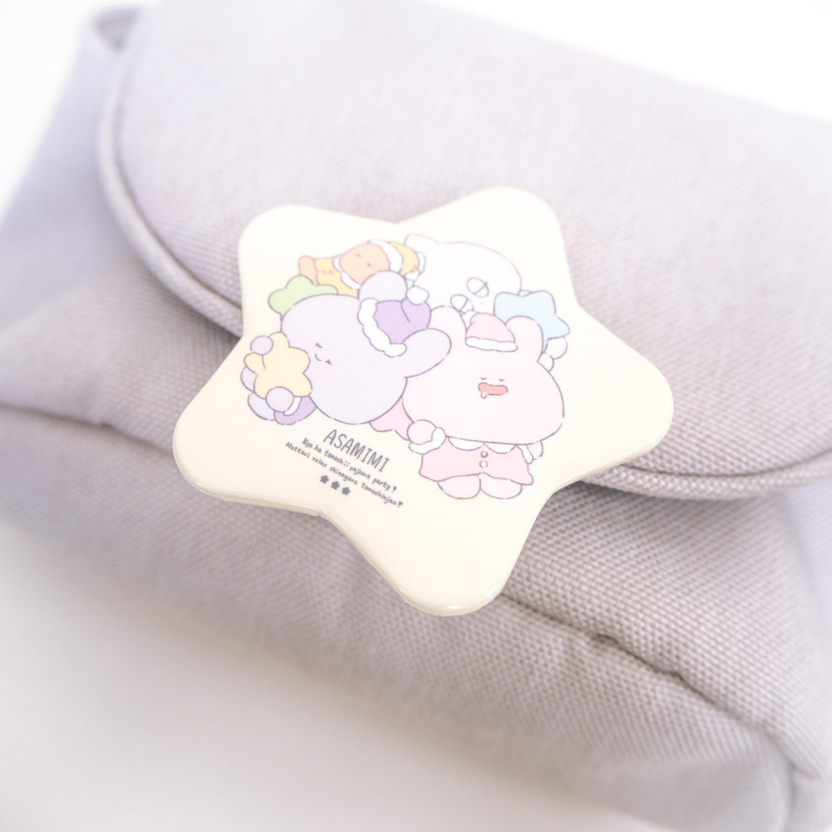 【あさみみちゃん】星型キラキラ缶バッジ(パジャマパーティー)