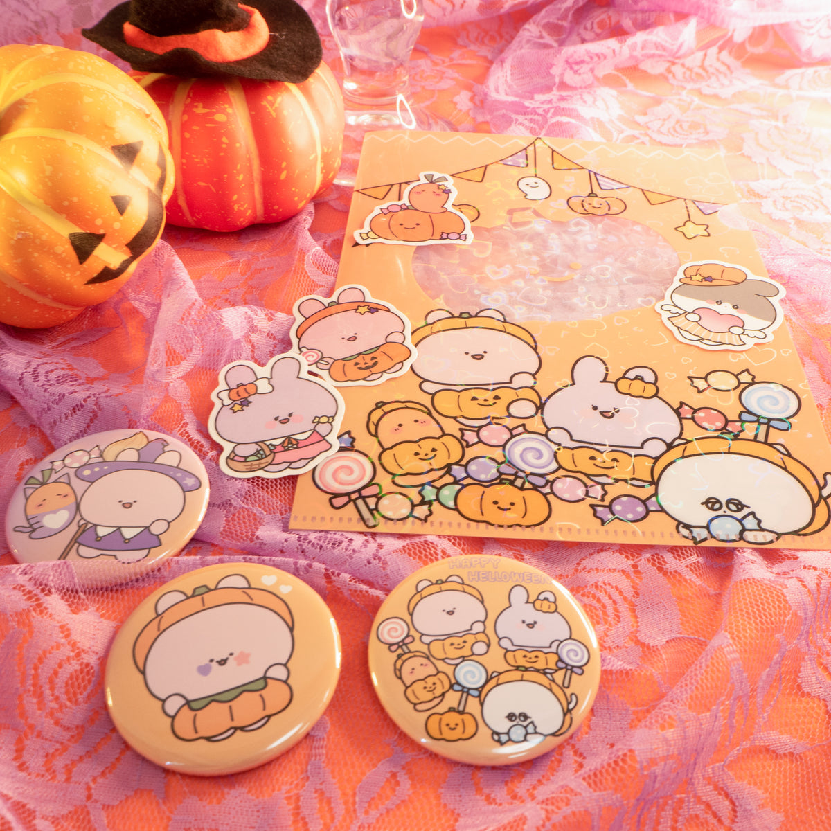 【あさみみちゃん】ハッピーハロウィンランダム缶バッジ(全3種)【10月下旬発送】