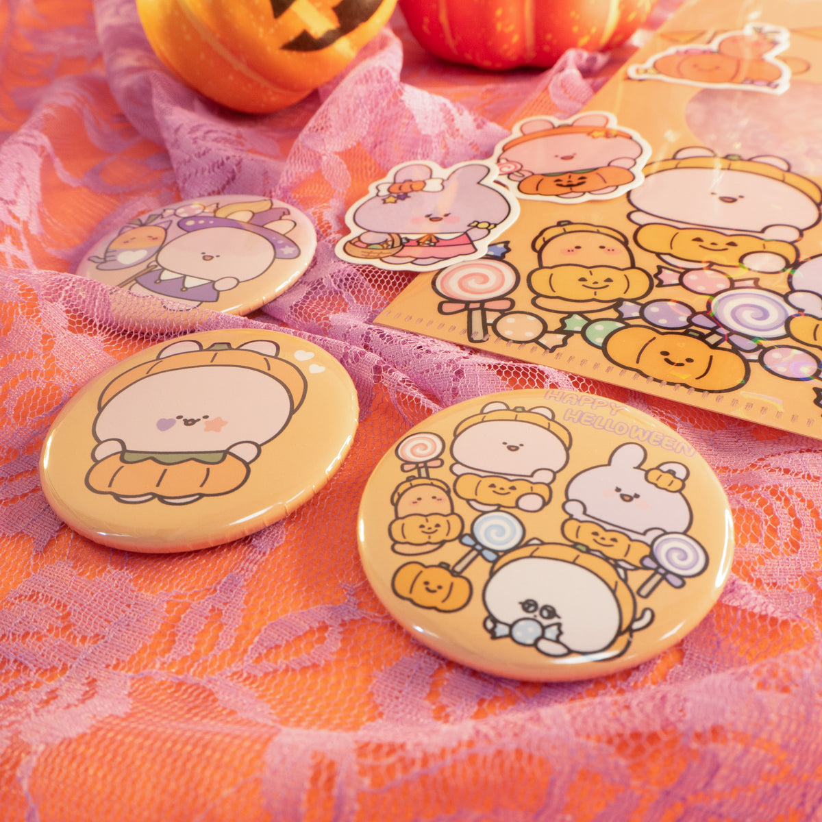 【あさみみちゃん】ハッピーハロウィンランダム缶バッジ(全3種)【10月下旬発送】