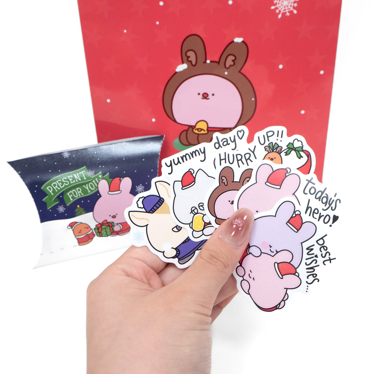 【あさみみちゃん】クリスマスステッカー(5枚入り)