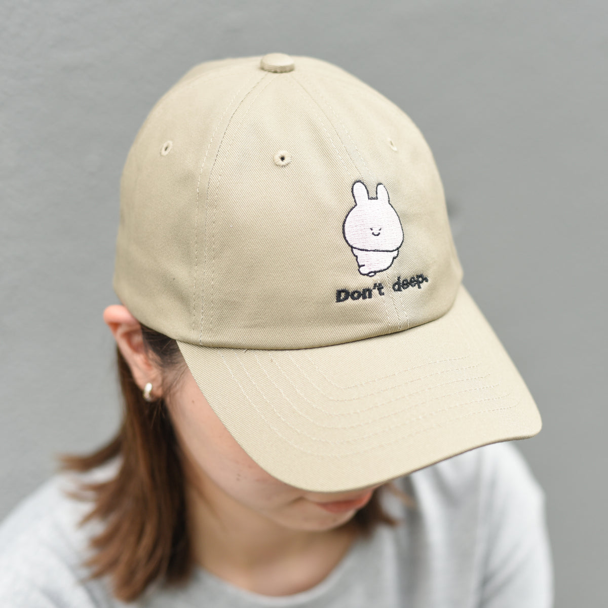 【あさみみちゃん】刺繍キャップ(Don't deep)【受注生産】