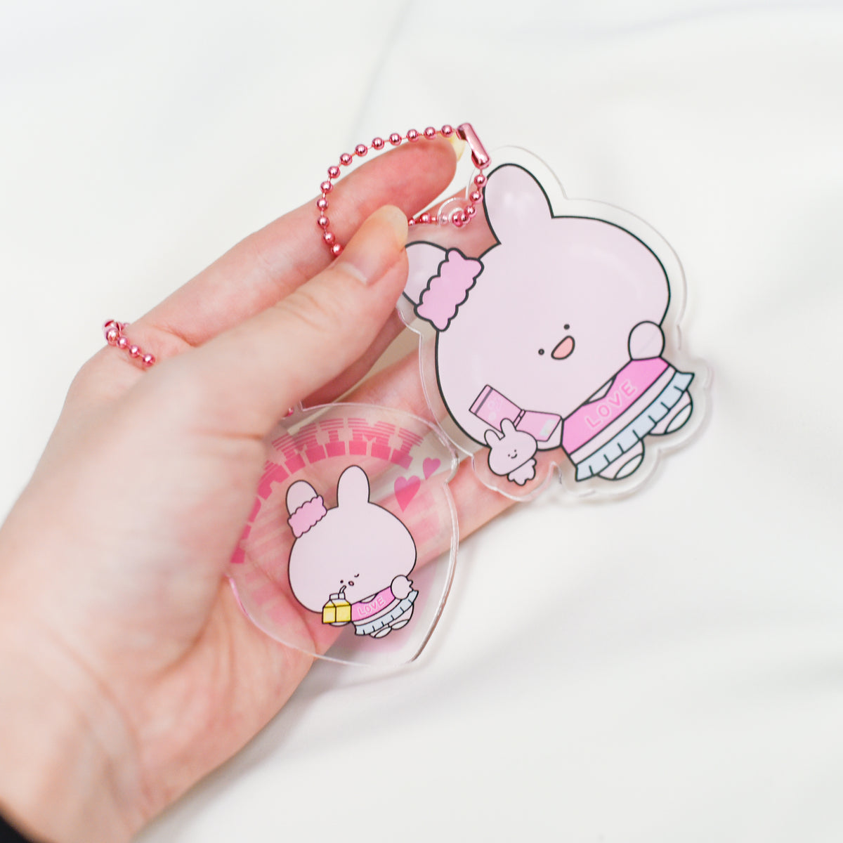 【あさみみちゃん】アクリルキーホルダー(ギャルみみハート)