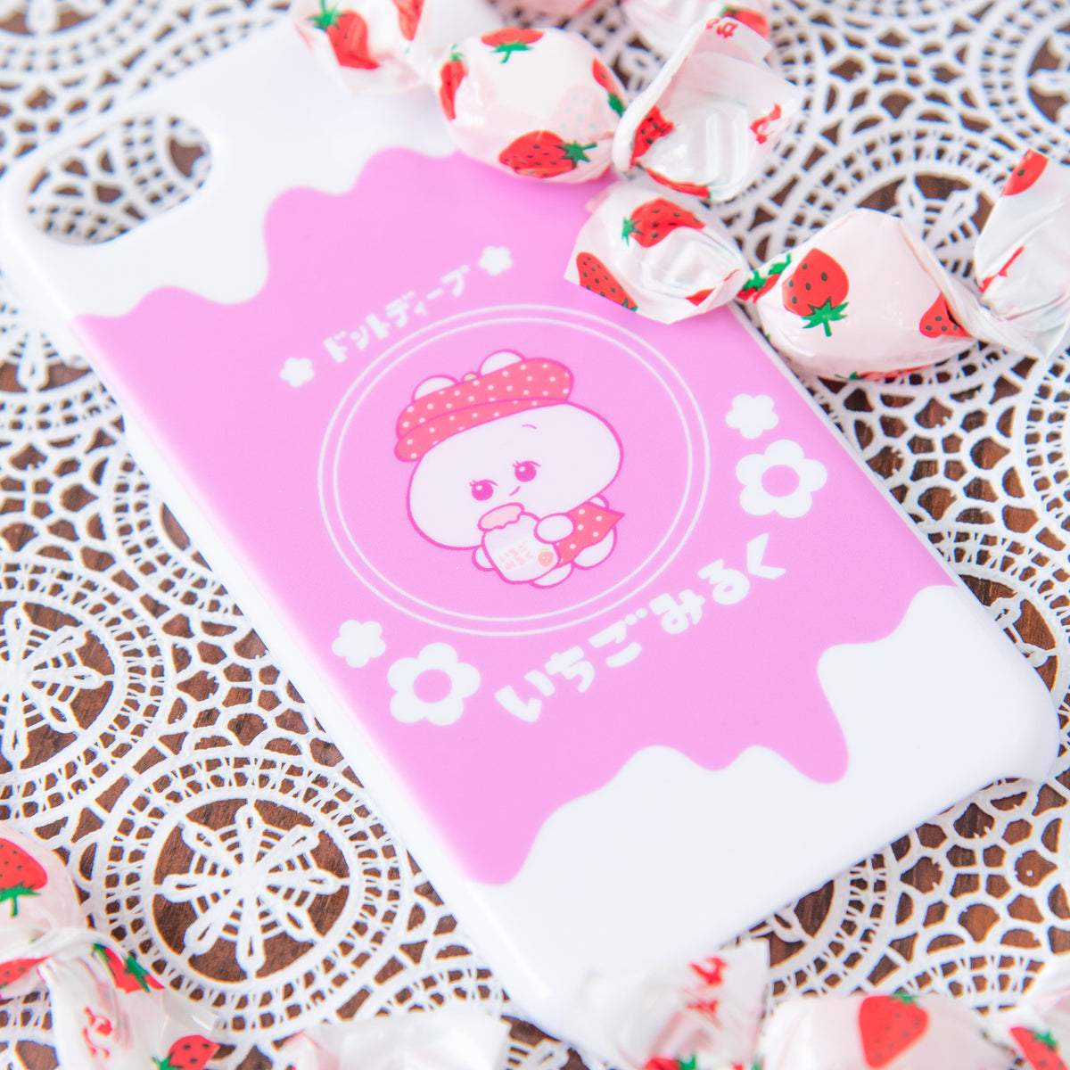 【あさみみちゃん】ほぼ全機種対応スマホケース(いちごみるく)楽天モバイルシリーズ【受注生産】