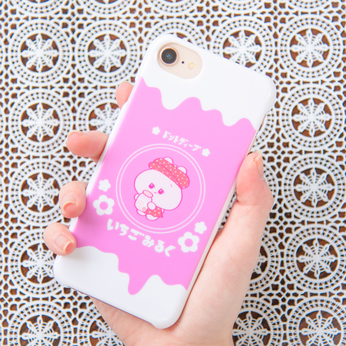 【あさみみちゃん】ほぼ全機種対応スマホケース(いちごみるく)Docomo①【受注生産】