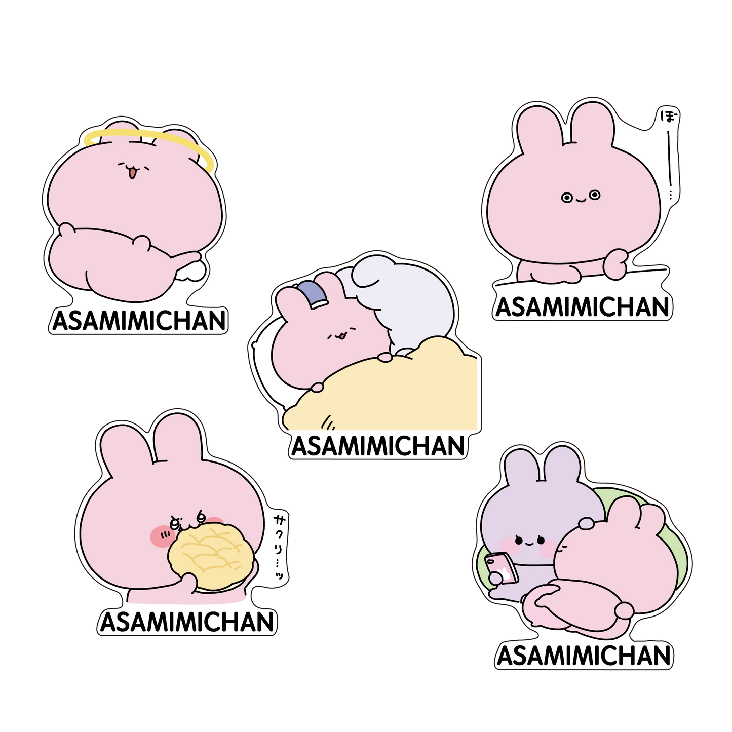 [ASAMIMICHAN] Zufälliges großes Sticker-Komplettset (Alle 5 Typen) [Versand Ende Oktober]