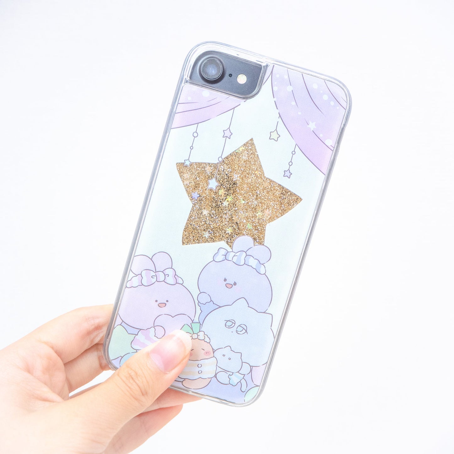 [ASAMIMI-CHAN] Custodia per iPhone con glitter Twinkle Twinkle Star (Pigiama Party) [Spedito a metà ottobre]