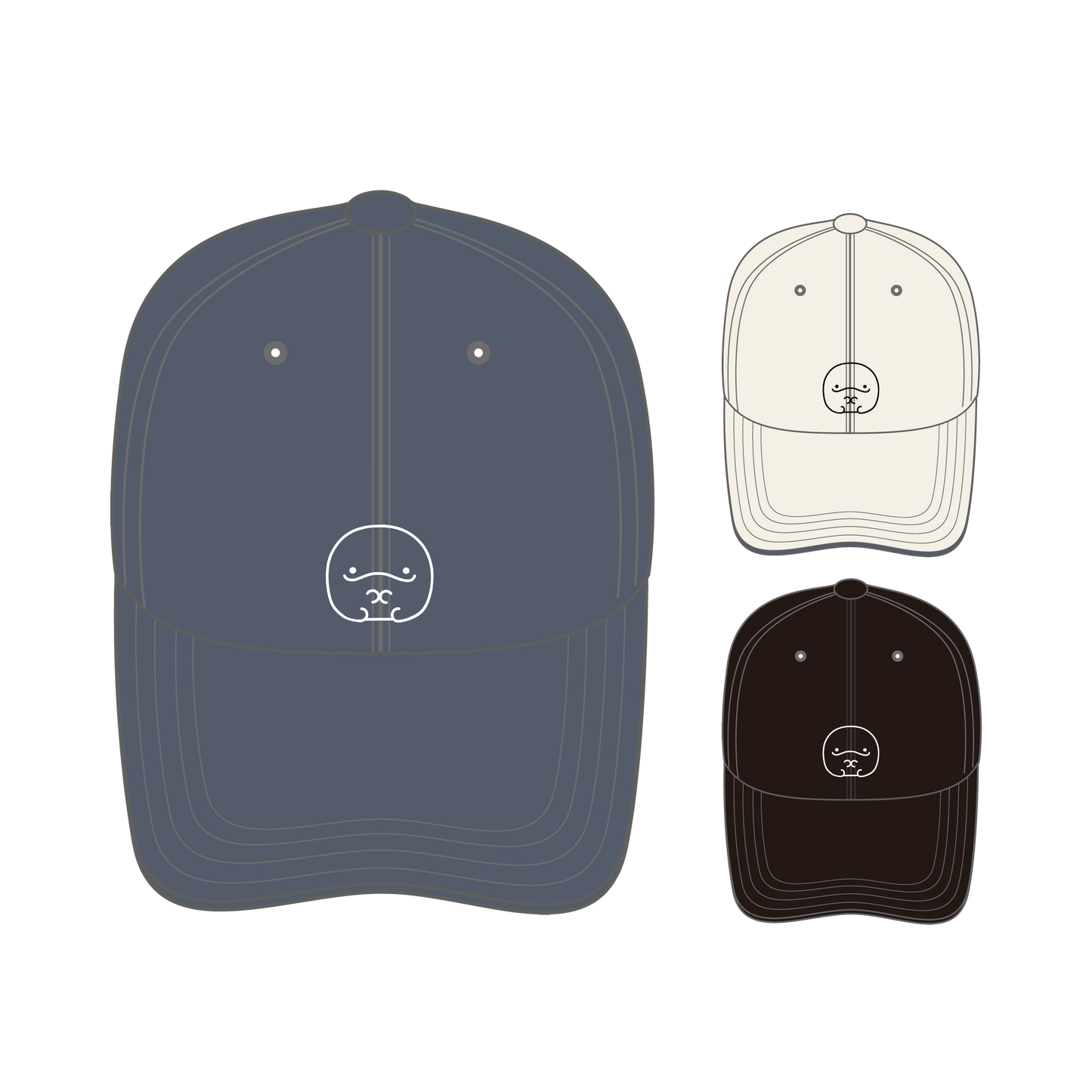 【親子イルカ】息子ちゃん刺繍コットンキャップ【11月中旬発送】