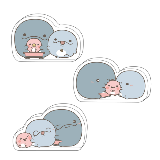 【親子イルカ】アクリルブロック【3月中旬発送】