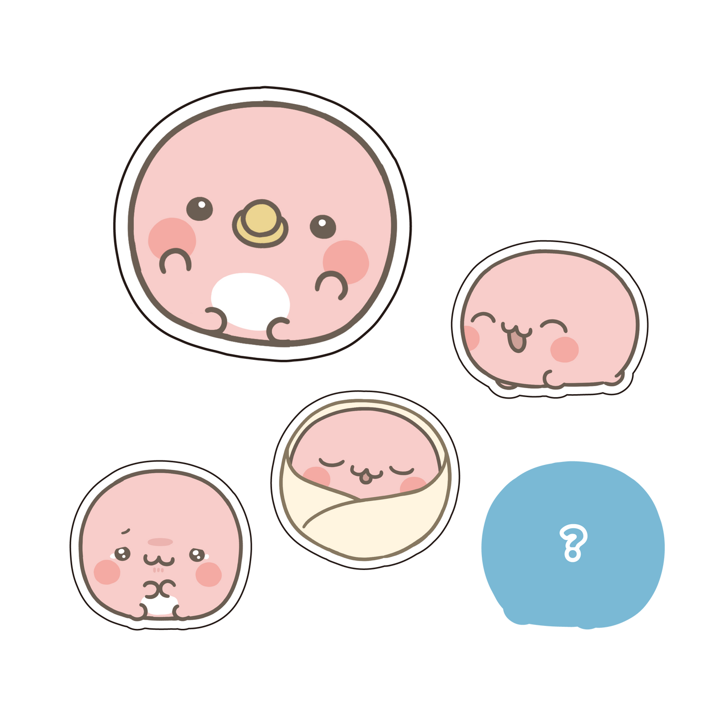 【親子イルカ】シークレットあり♪ランダムピーちゃんステッカー（全5種）【9月下旬発送】