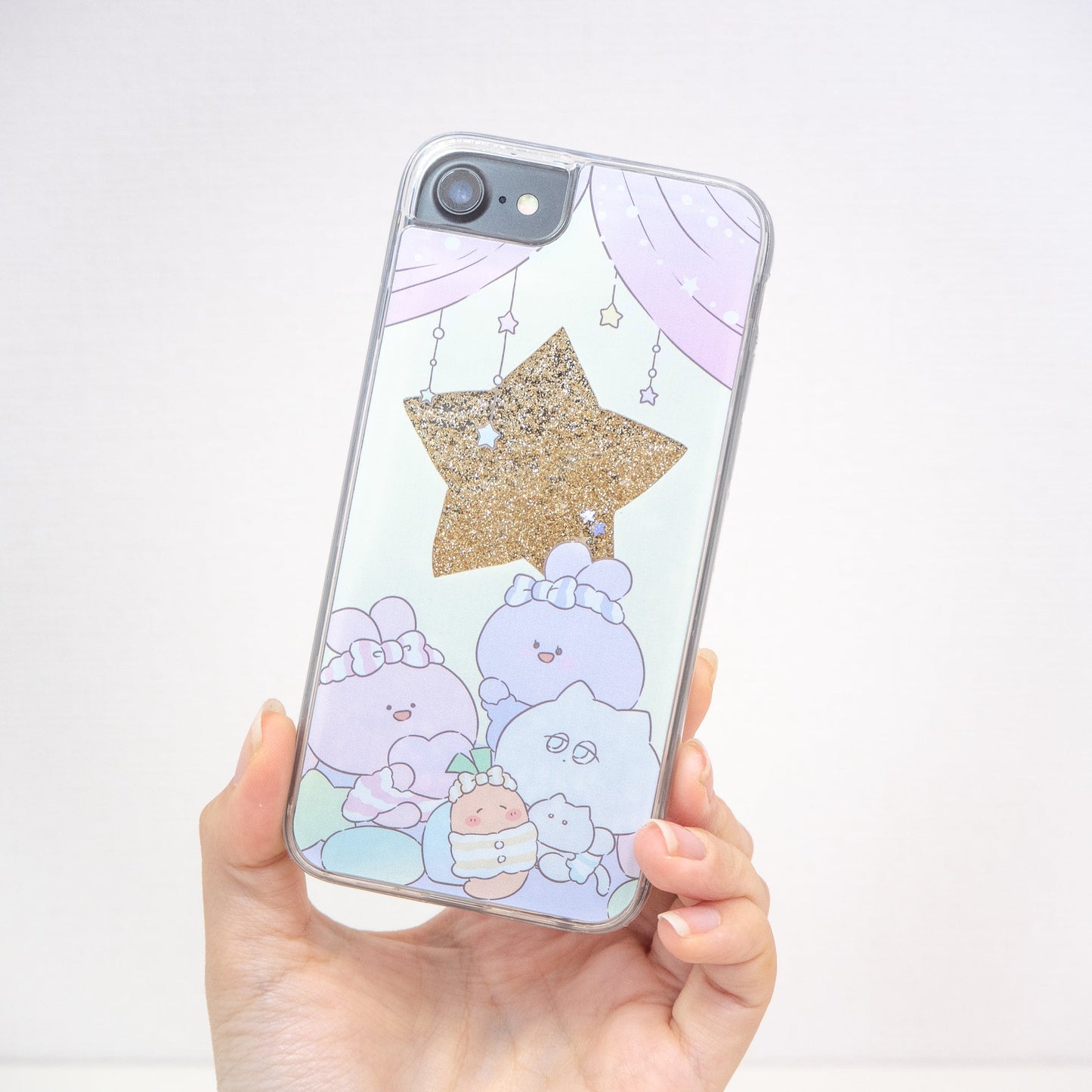 [ASAMIMI-CHAN] Custodia per iPhone con glitter Twinkle Twinkle Star (Pigiama Party) [Spedito a metà ottobre]