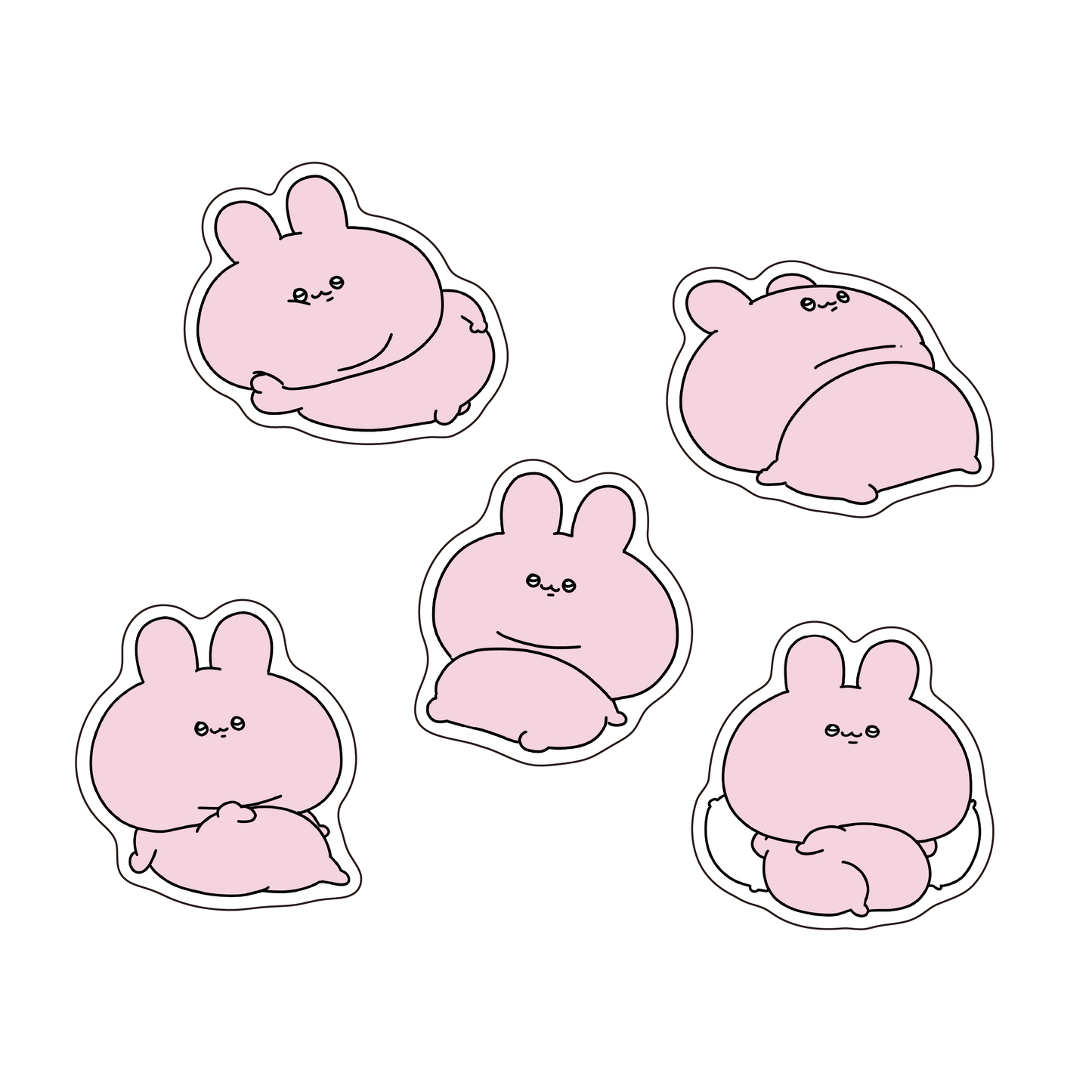 [ASAMIMICHAN] Pummeliges Sticker-Set (5er-Pack) [Versand Ende Oktober]