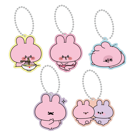[ASAMIMICHAN] Random Clear Color Acrylic Keychain Complete Set (All 5 types) [Shipping in mid-March]