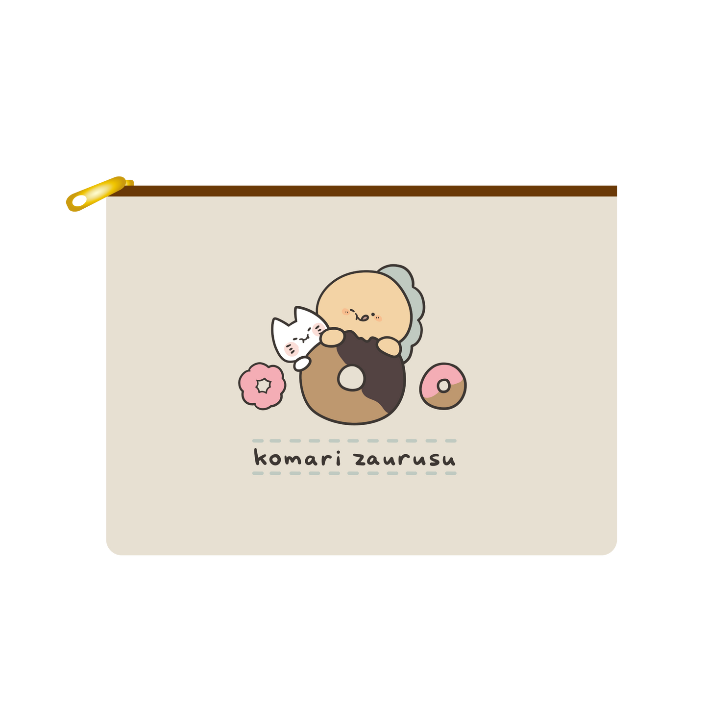 [KOMARIZAURUSU] Borsetta piatta con motivo "mangiando ciambelle" [Spedizione a metà ottobre]