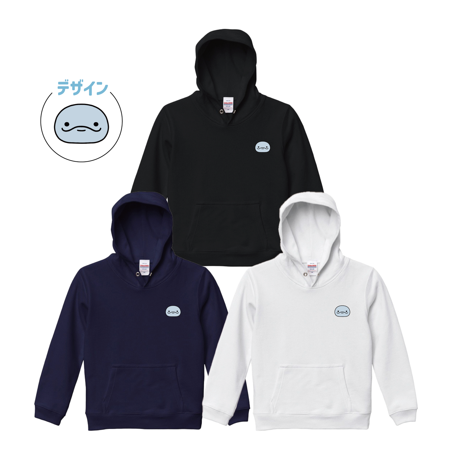 【親子イルカ】ワンポイント刺繍パーカー（キッズサイズ）【1月下旬発送】