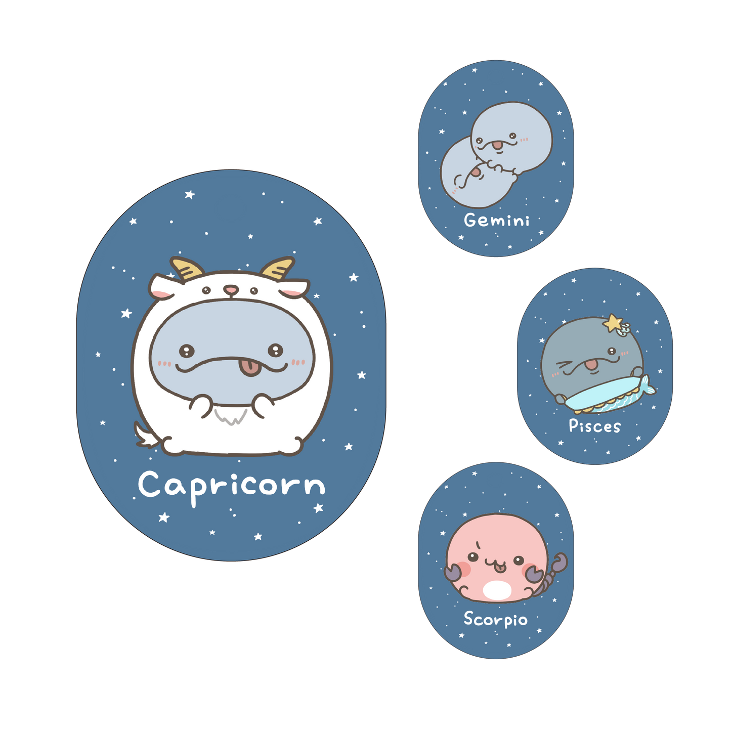 【親子イルカ】12星座ステッカー【10月下旬発送】