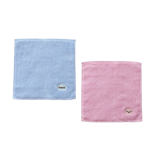 【親子イルカ】刺繍ハンカチ【10月下旬発送】